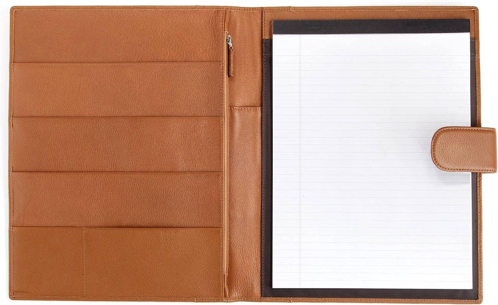 Cognac Full Grain Leather Portfolio A4 Organizer with Tablet Pocket G667