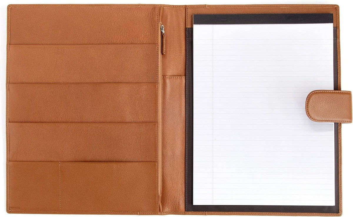 Cognac Full Grain Leather Portfolio A4 Organizer with Tablet Pocket G667