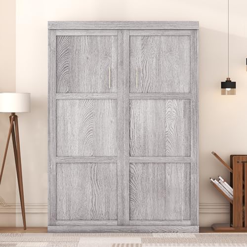 Murphy Bed with Bookcase Shelves and 6 Drawers Y6759