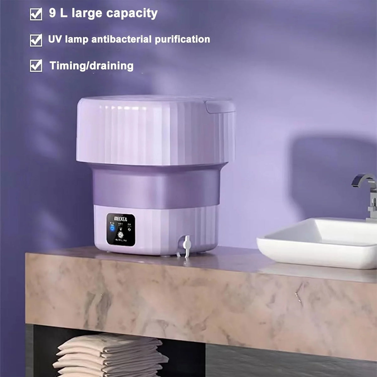 9L Portable Folding Washing Machine with Spin Dry M85220