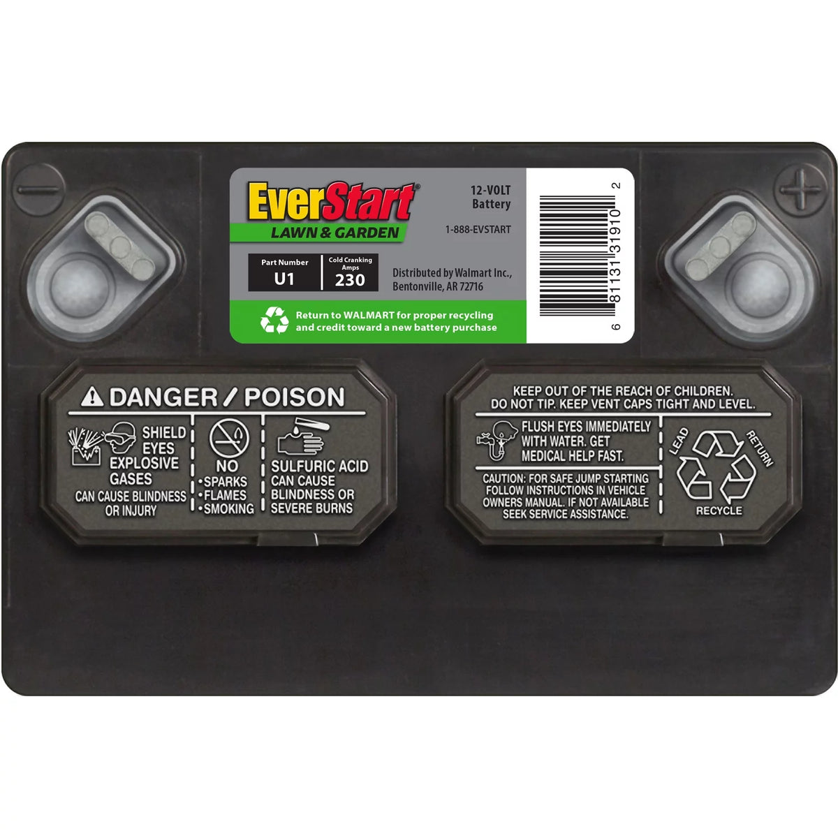 Lead Acid Lawn & Garden Battery, Group Size U1 12 Volt, 230 CCA V329553