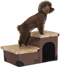 Brown Linen Foldable Pet Steps Z76935