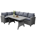 PE Rattan Wicker Sectional Sofa Set with Table M80092