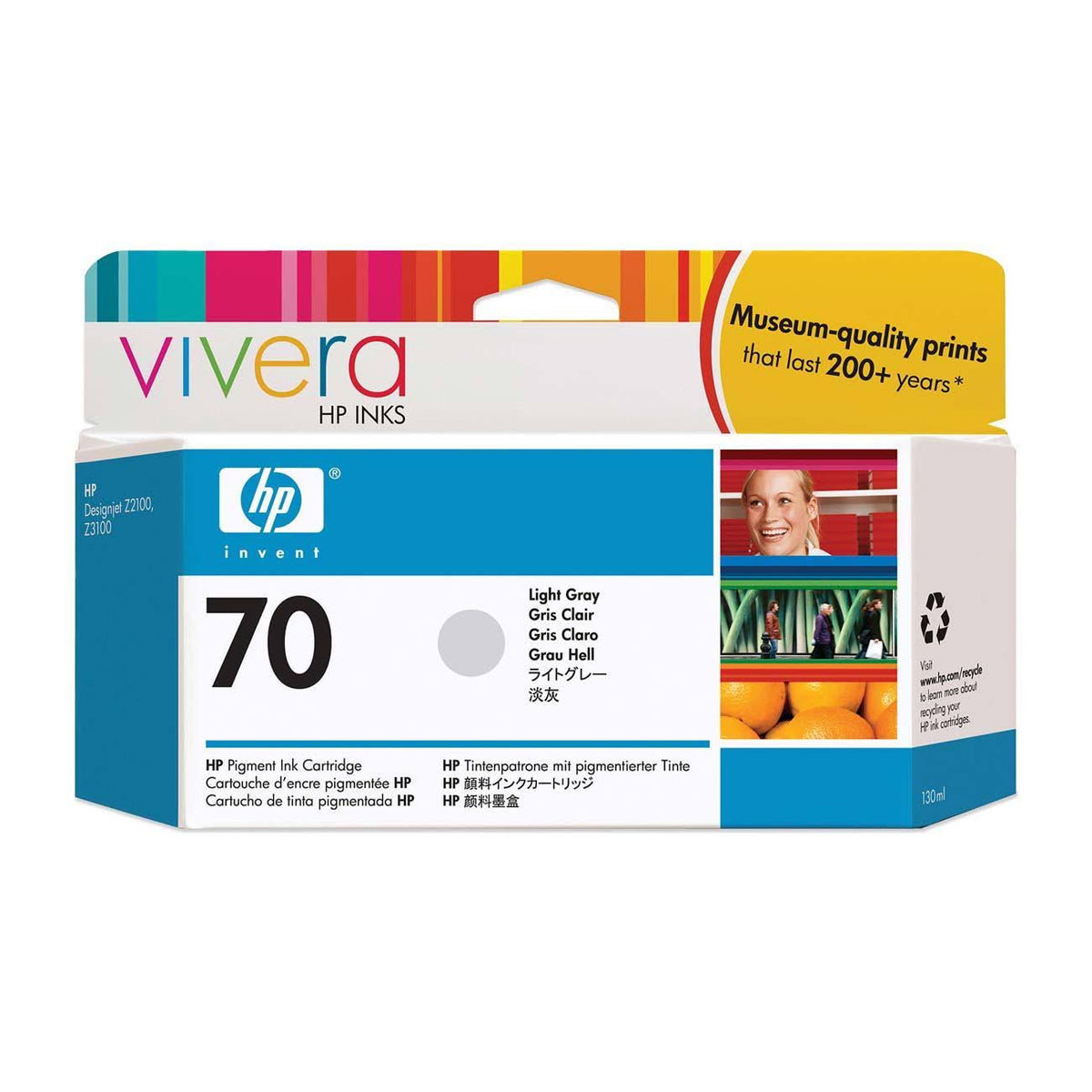 HP 70 130-ml Light Gray Ink Cartridge U6179