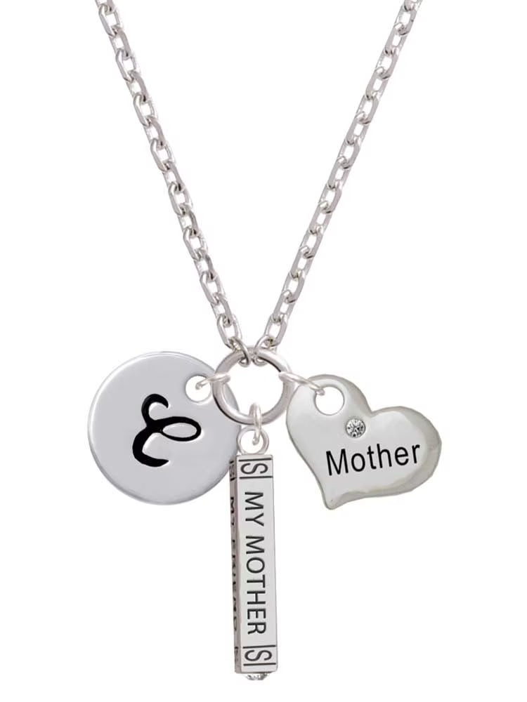 Silvertone Script Letter C Disc Zoe Necklace A701643