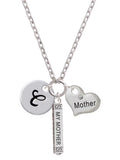 Silvertone Script Letter C Disc Zoe Necklace A701643