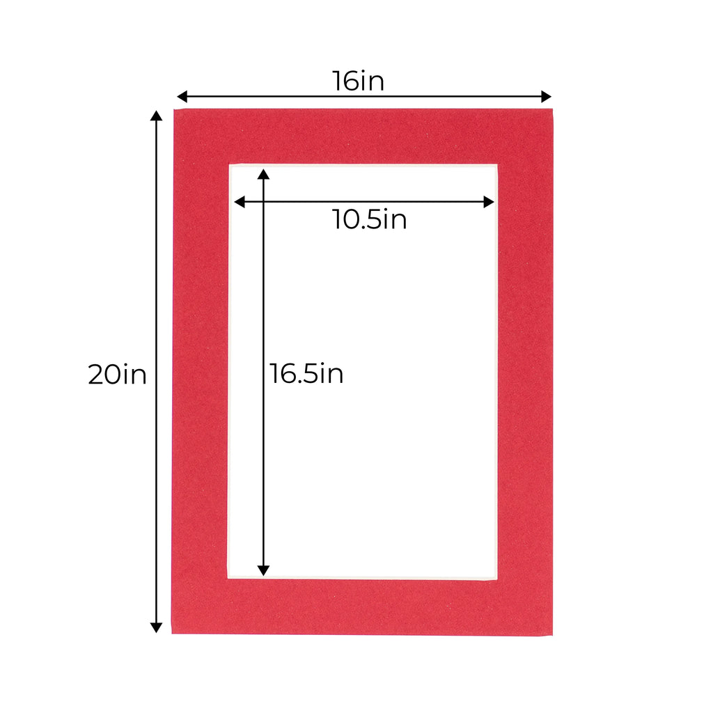 Acid Free 16x20 Picture Frame Mats with White Core Bevel Cut S833542