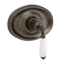Satin Chrome Thermostatic Shower Trim with Beige Marble Lever Handle T577