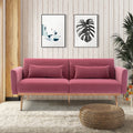 Pink Velvet Loveseat Sofa With Metal Feet D1545