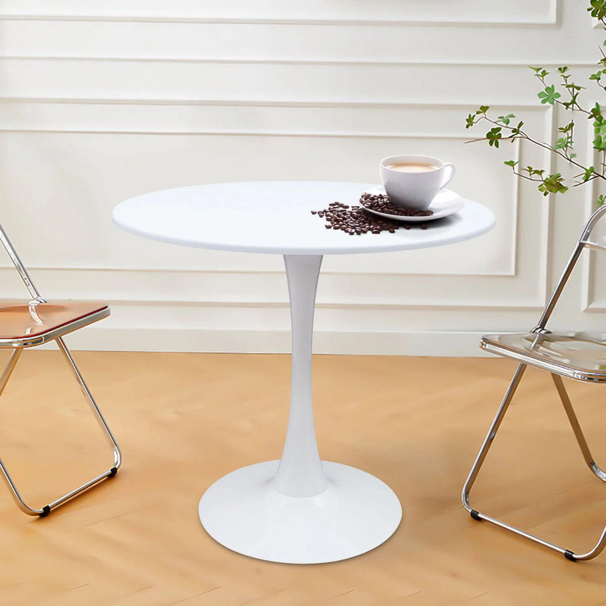 White Round End Table with MDF Top Z7967