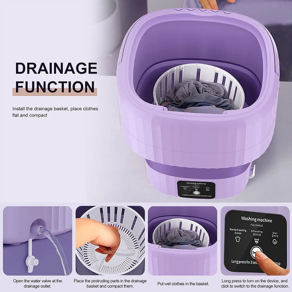 9L Portable Folding Washing Machine with Spin Dry M85220
