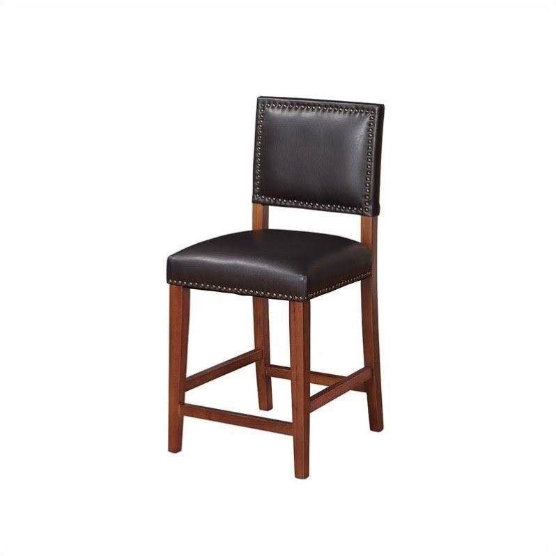 Black Faux Leather Counter Stool I4599