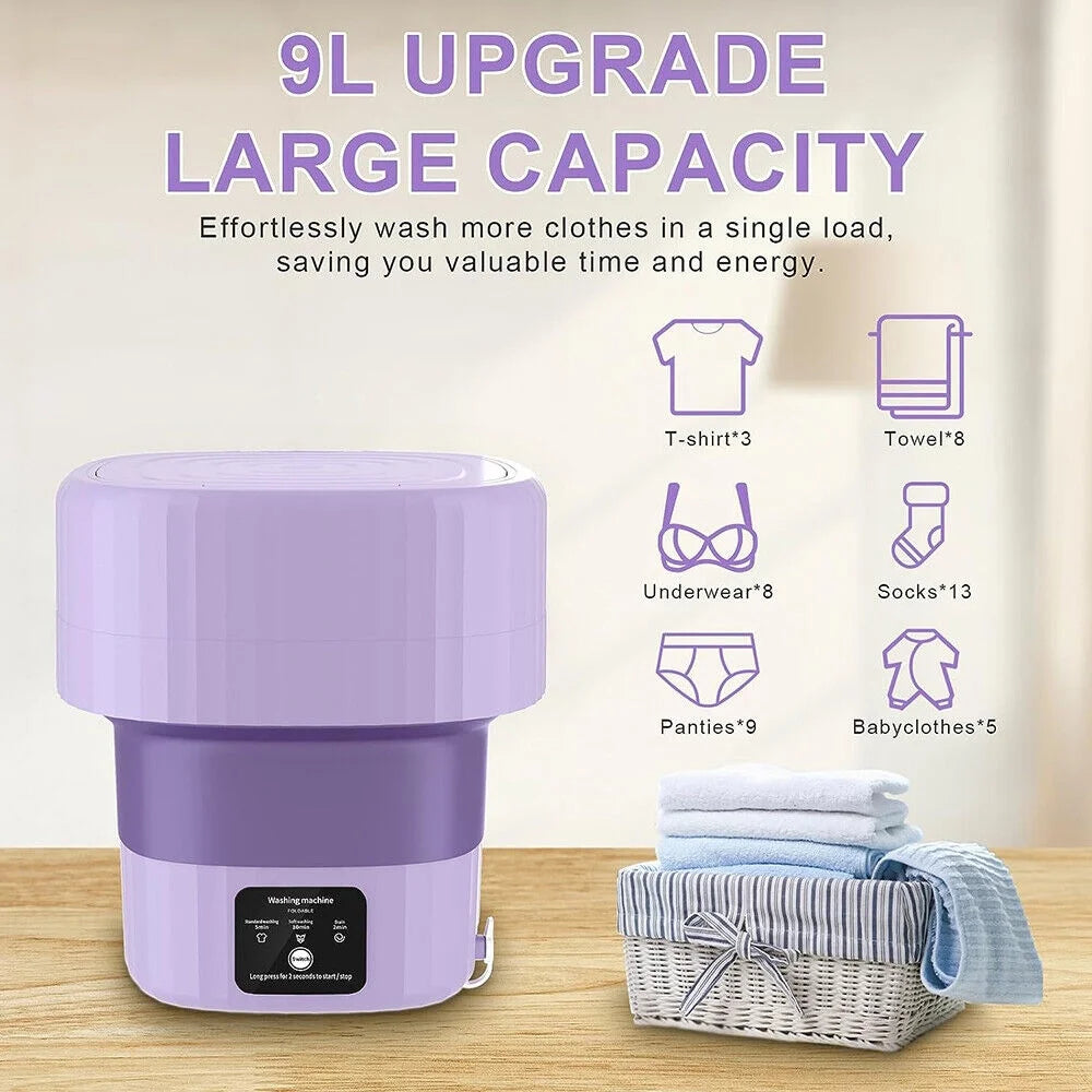 9L Portable Folding Washing Machine with Spin Dry M85220