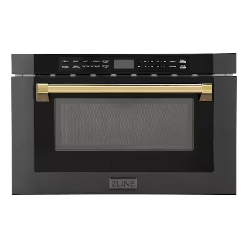 24 in. 1000-Watt Built-In Microwave Drawer in Black Stainless Steel C4385