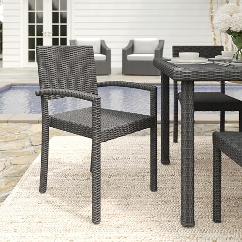 Brown Set of 2 Stackable Patio Armchairs C36228