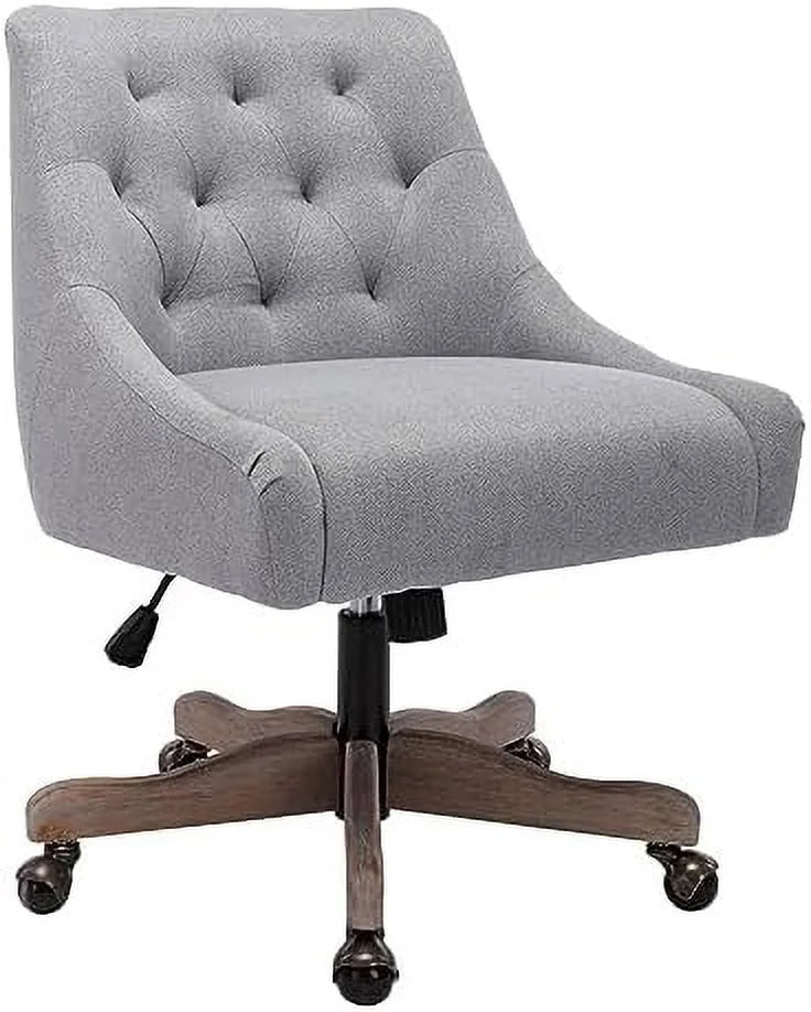 Blue Swivel Shell Chair with Wood Base and Wheels A91154