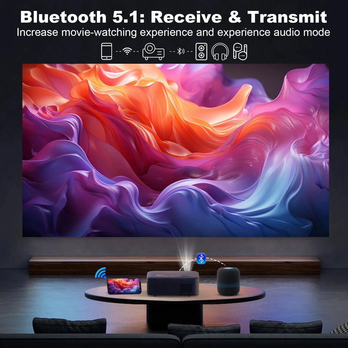 5G WiFi Bluetooth Native 1080P LCD Projector Z993