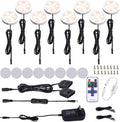 Black Cord Aluminum Puck Lights 8 Pack Dimmable with RF Wireless Remote Control K62520