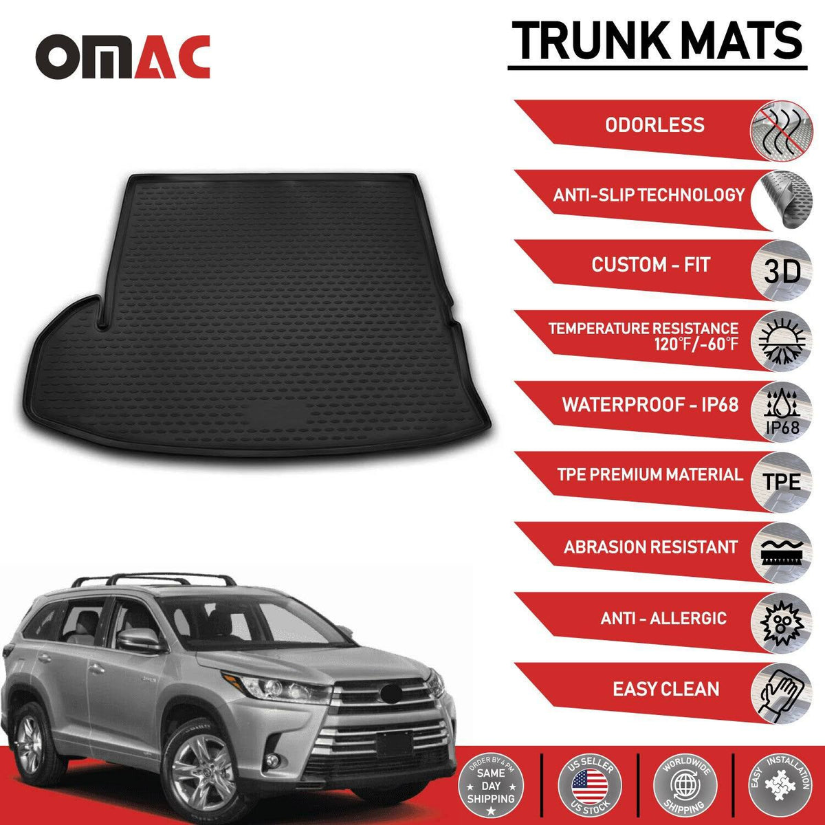 3D Molded Cargo Liner Trunk Floor Mat E820