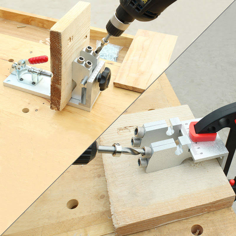 Woodworking Pocket Hole Jig System with Clamp and Hole Drill Bits E4377