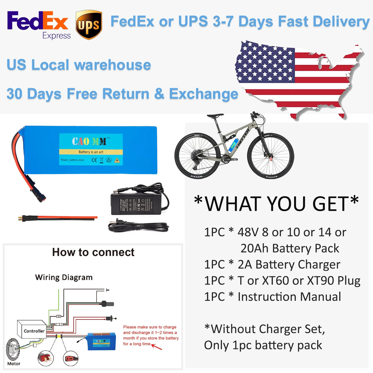48V 10AH Lithium Battery with 5A Fast Charger O466