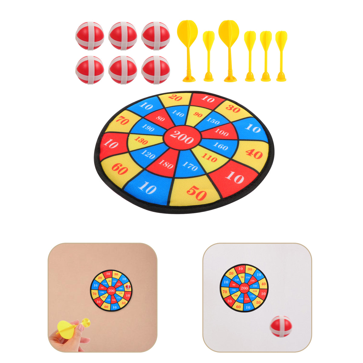 13Pcs Kids Sticky Balls Darts Board Toys D970133