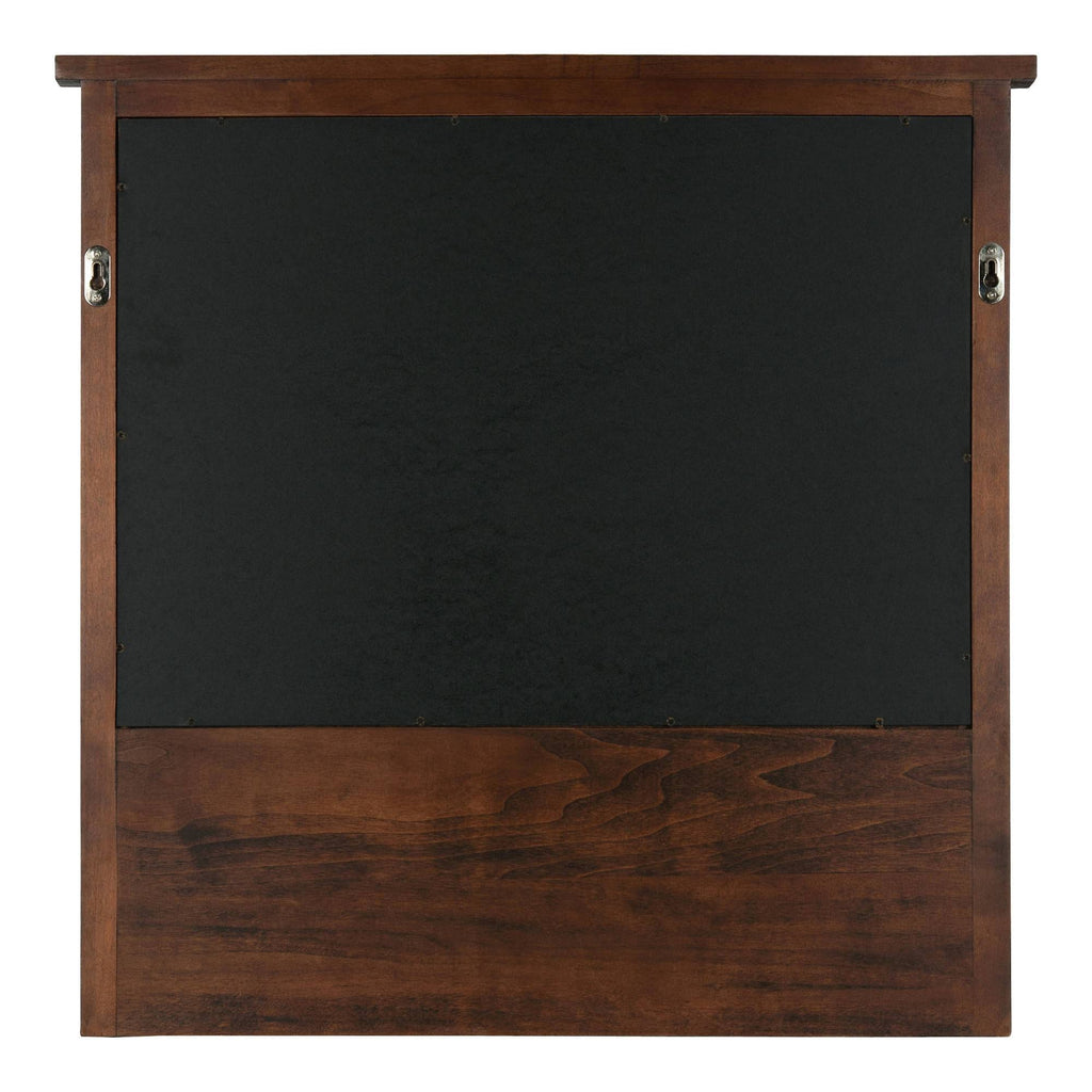 Decorative Rustic Wood Home Organizer with Chalkboard, Pockets, and Key Hooks I1773