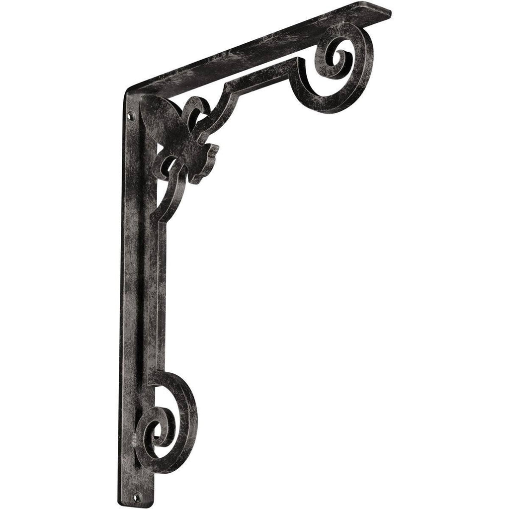 Wrought Iron Bracket Antiqued Warm Silver X404