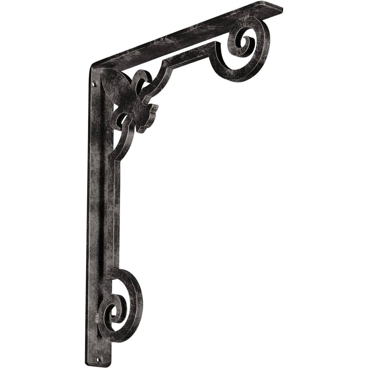 Wrought Iron Bracket Antiqued Warm Silver X404