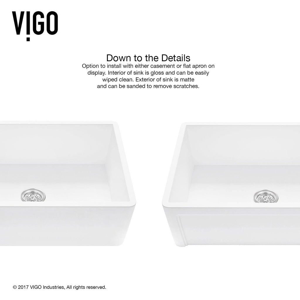 36 in. Matte Stone Farmhouse Kitchen Sink Set with Matte Black Faucet U17090