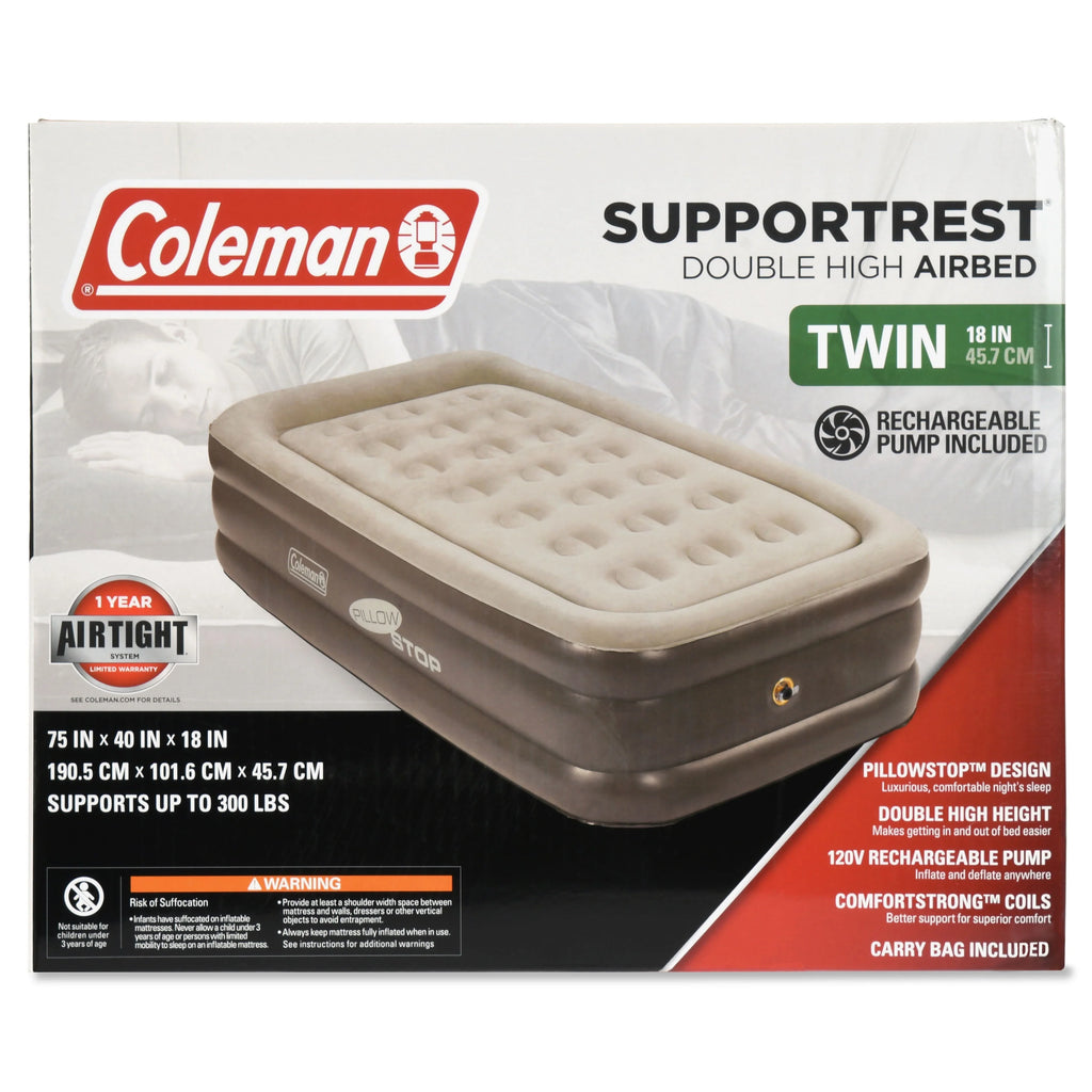 Double-High Airbed with Rechargeable Pump, Twin L587150
