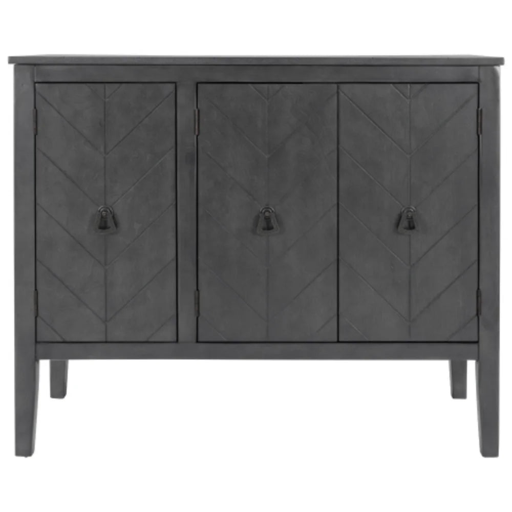 Antique Gray Wooden Accent Storage Cabinet with Adjustable Shelf H79280