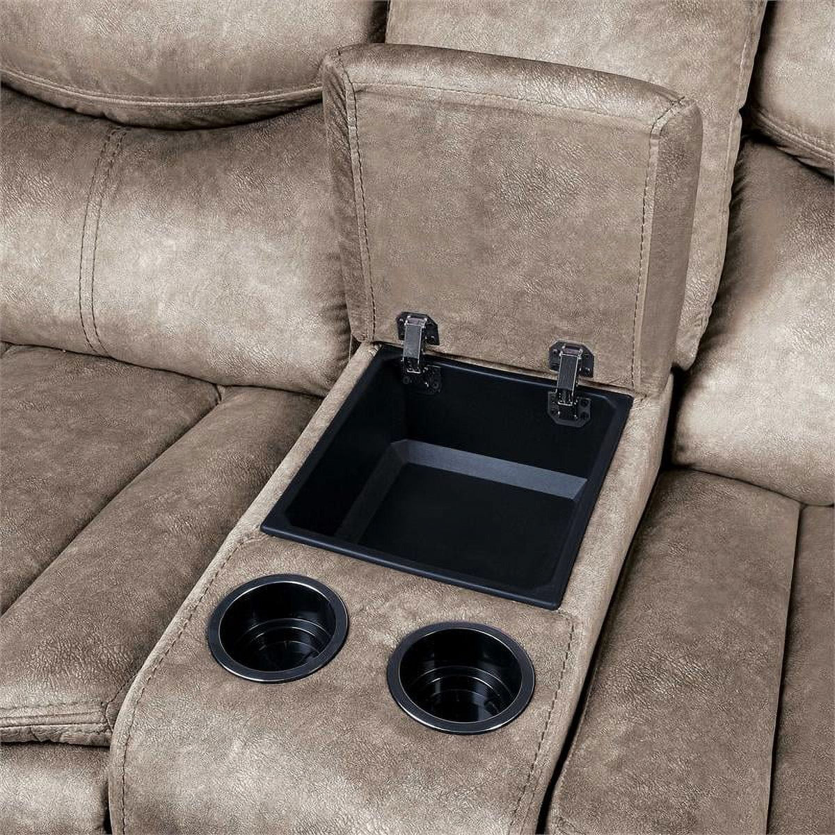Brown Microfiber Reclining Loveseat R9829