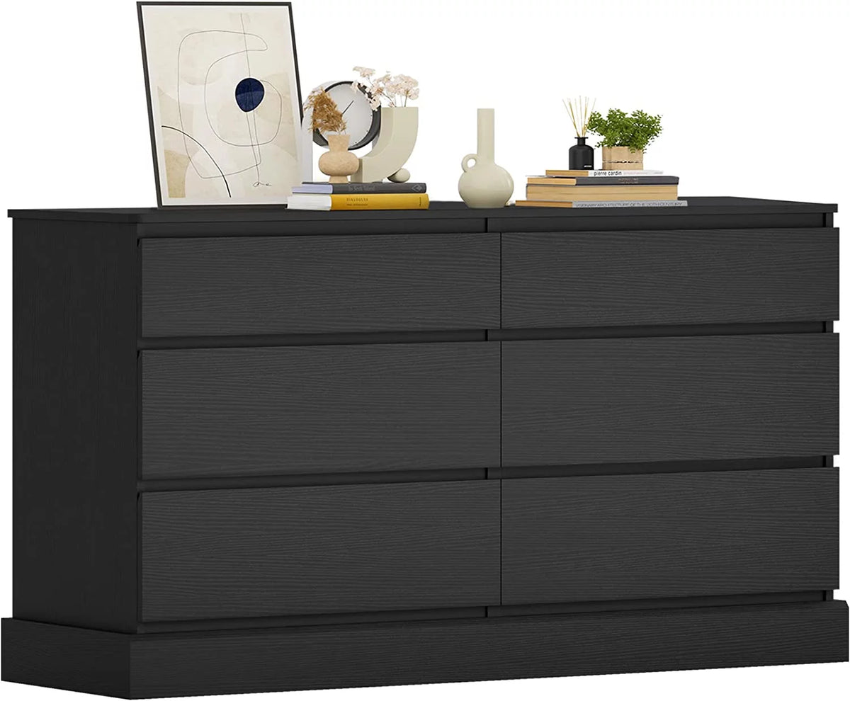 Black 6 Drawer Double Dresser L117824