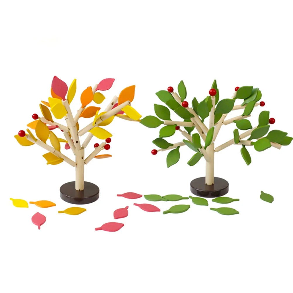 Creative Wooden Tree Blocks Building Set Toy (Yellow) C5008