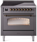36 Induction Range with Electric Oven in Matte Graphite V812