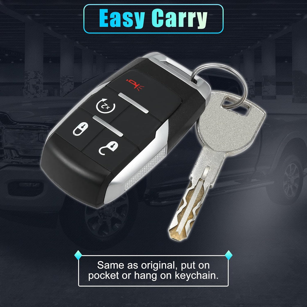 Replacement Keyless Entry Remote Car Key Fob 4 Buttons with Door Key B691