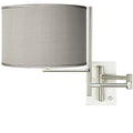 Gray Faux Silk Brushed Steel Swing Arm Wall Lamp M48973