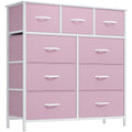 Pink 9 Drawer Fabric Storage Dresser T953692