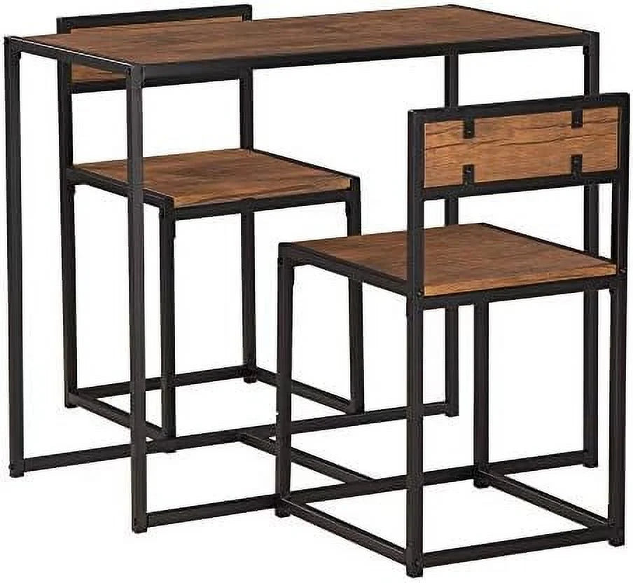 3 Pcs Modern Wood Dining Table and Chairs Set X41498