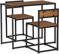 3 Pcs Modern Wood Dining Table and Chairs Set X41498
