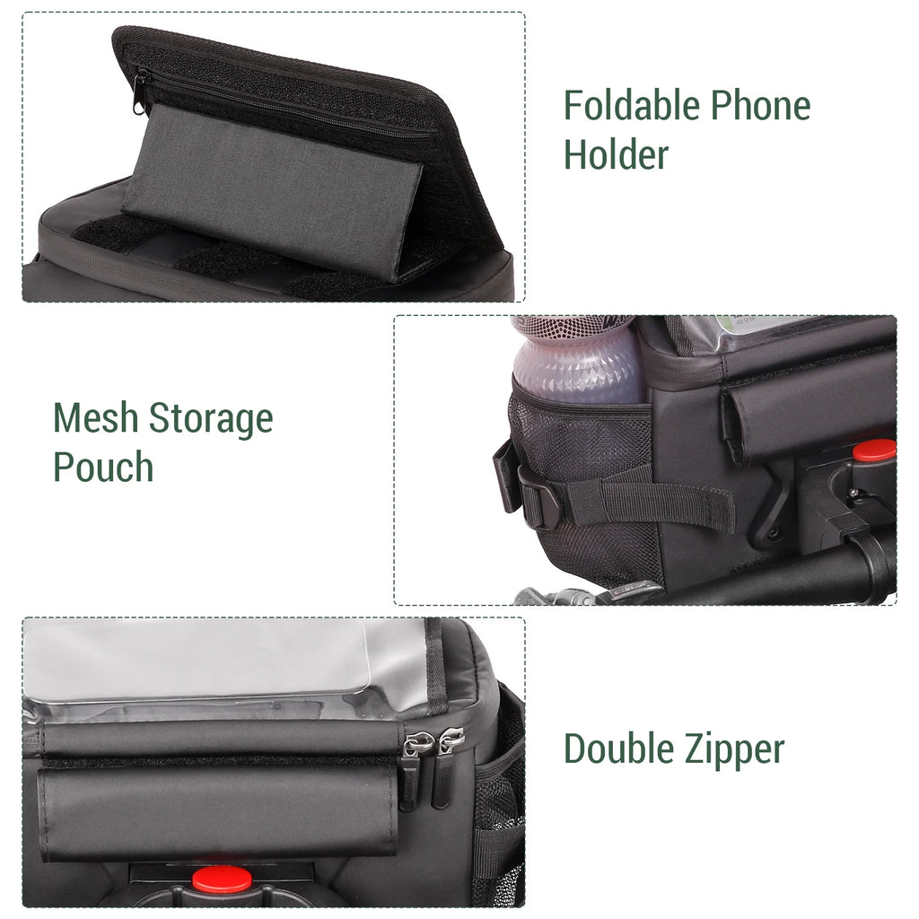 Bike Handlebar Bag with Foldable Touchscreen Phone Holder I4592