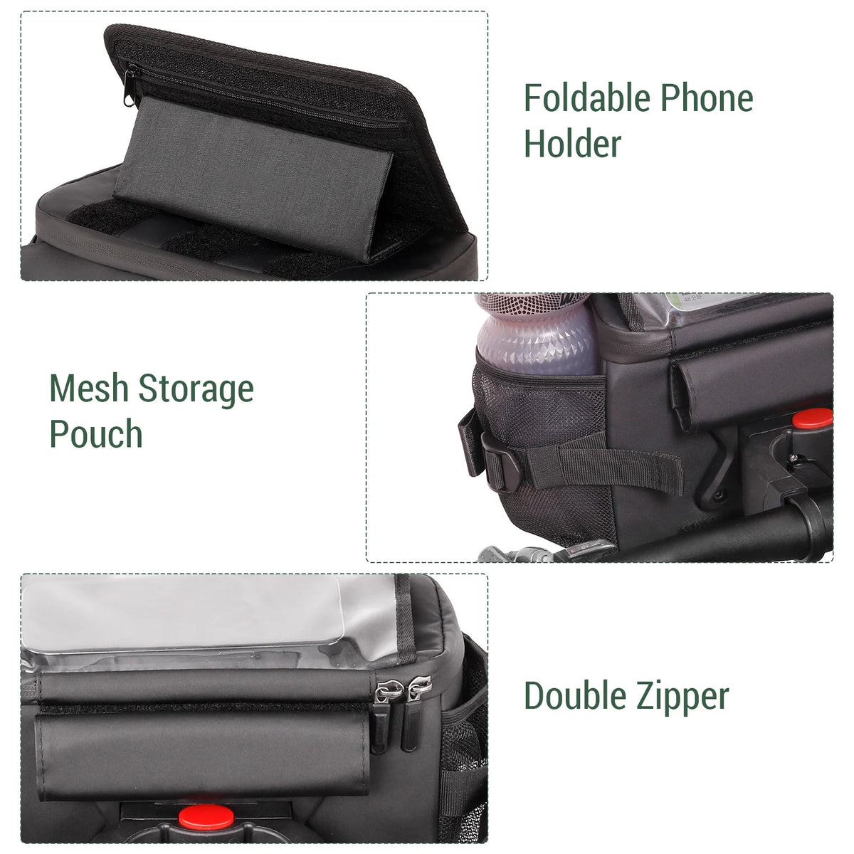Bike Handlebar Bag with Foldable Touchscreen Phone Holder I4592