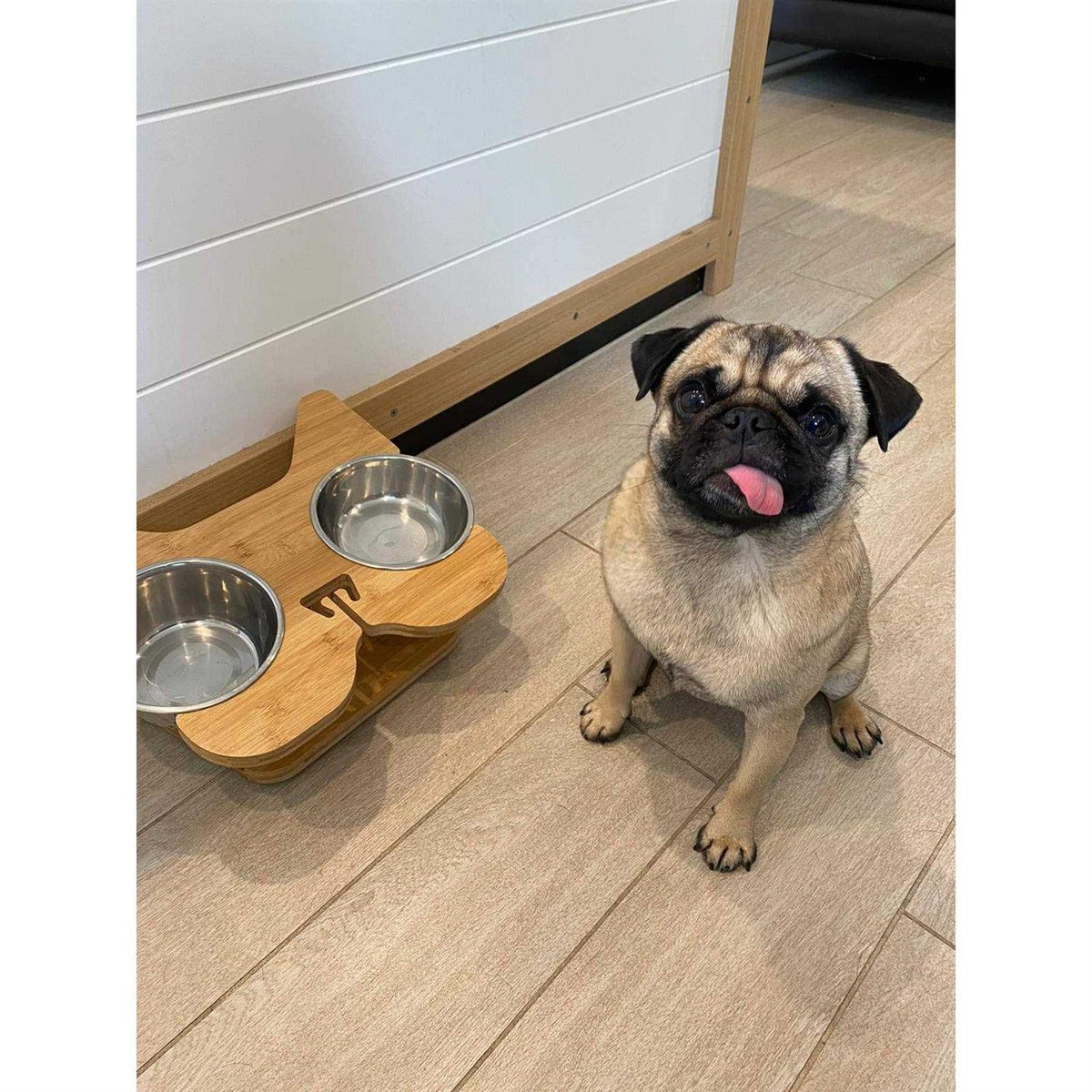 Elevated Dog Bowl Stand with Stainless-Steel Food and Water Bowls P270