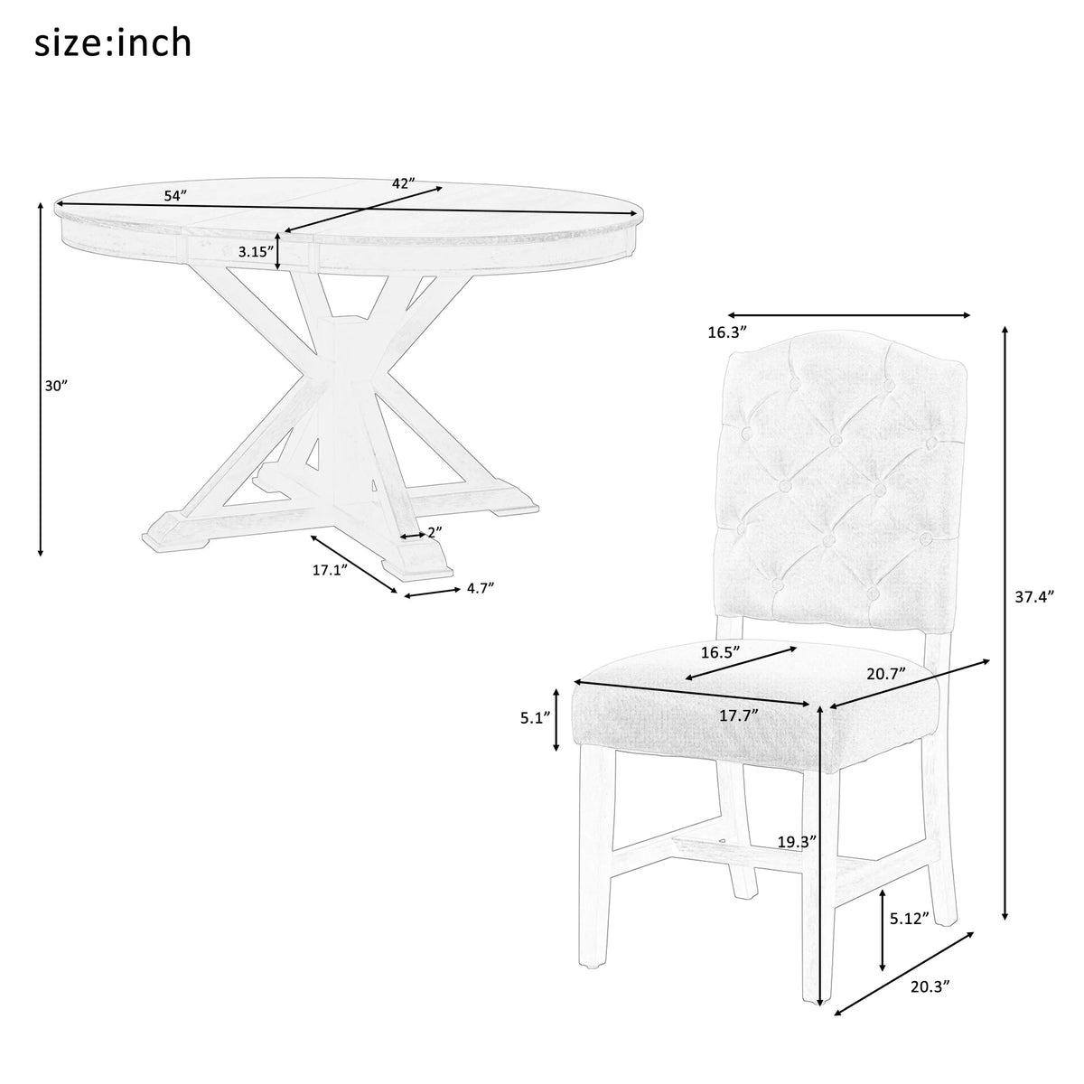 Extendable 5-Piece Dining Table Set with Upholstered Chairs H881283