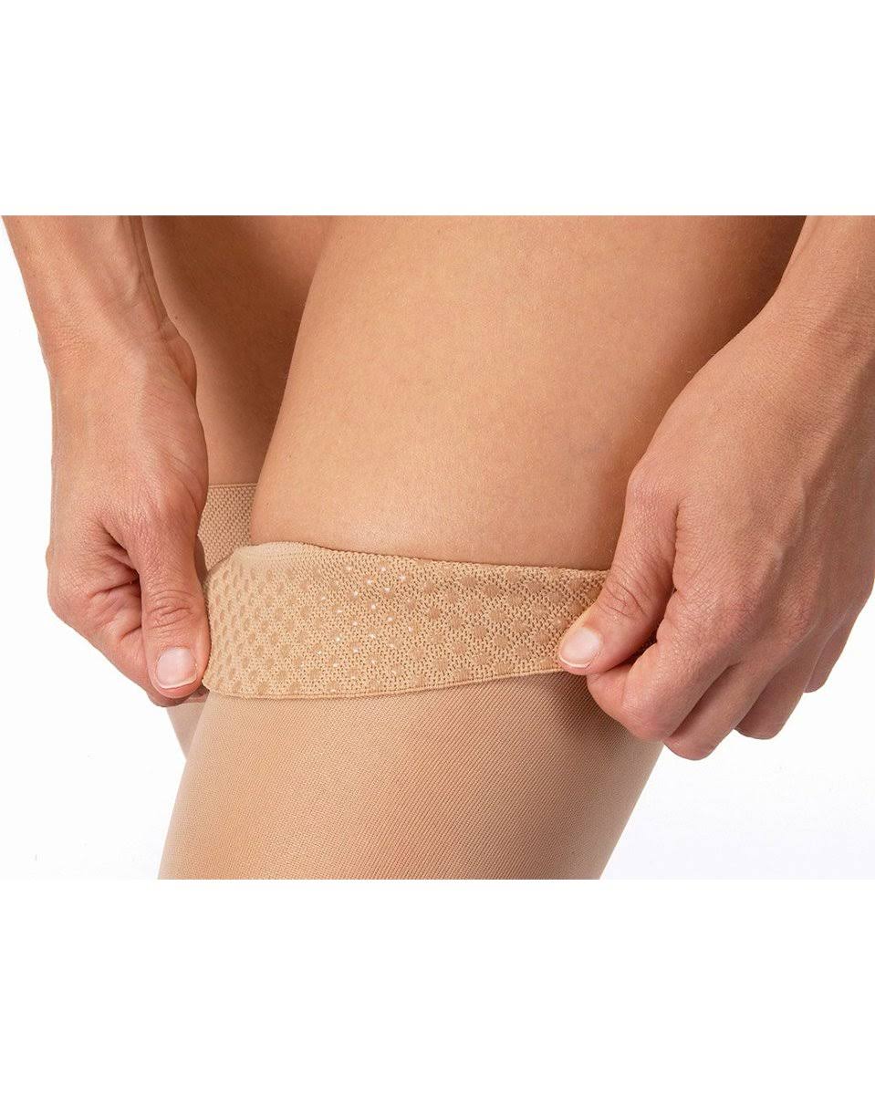 30-40 mmHg Small Suntan Thigh High Silicone Dot Band V7940