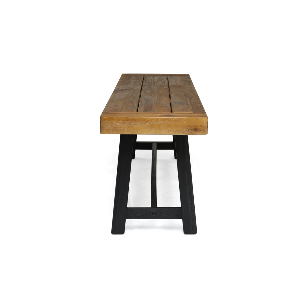 Acacia Wood Outdoor Bench Set of 2 N802