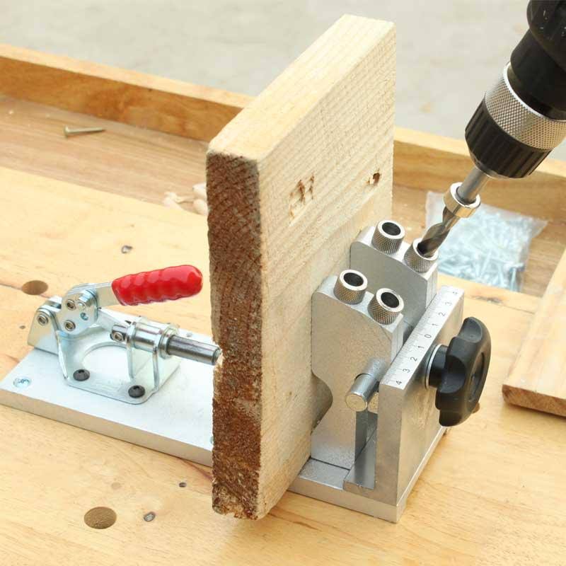 Woodworking Pocket Hole Jig System with Clamp and Hole Drill Bits E4377