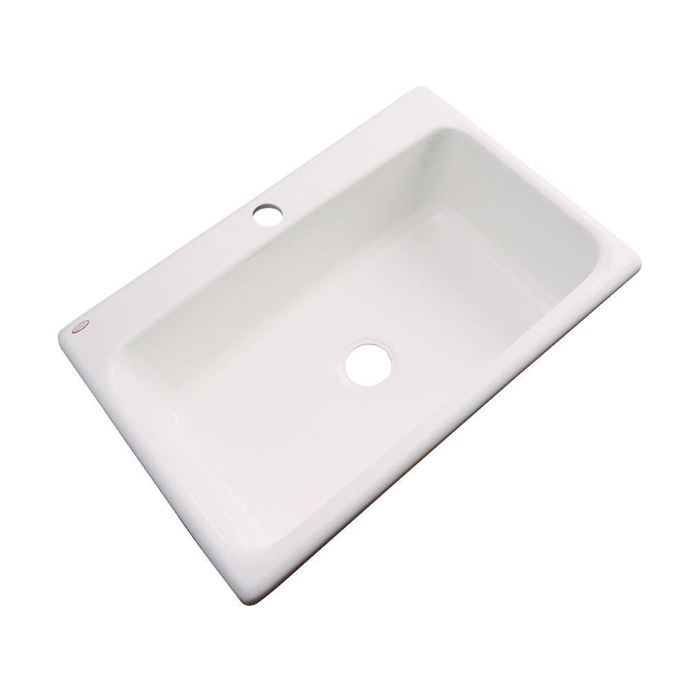 Almond Brown Acrylic Drop-in Single Bowl Kitchen Sink X4284