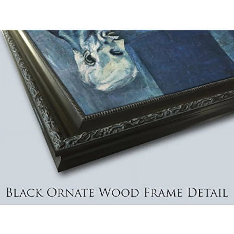 26x26 Black Ornate Wood Framed Art Print D22043